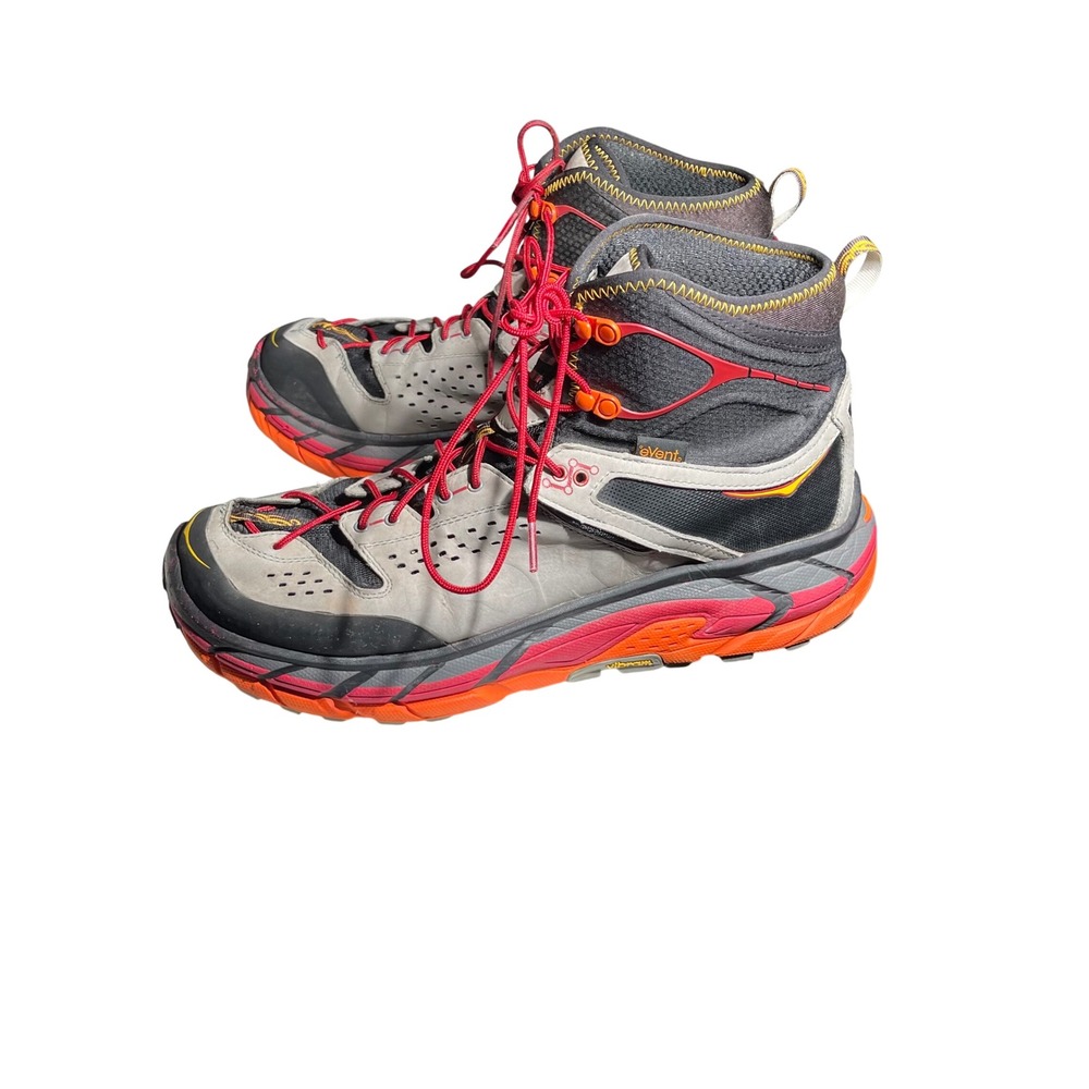 Hoka One One Tor Ultra Hi WP Mens Hiking Boots Grey Orange 1008334 Size 14